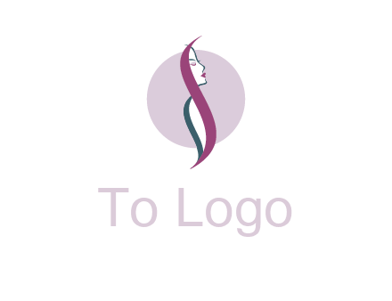 profile woman with hair beauty logo