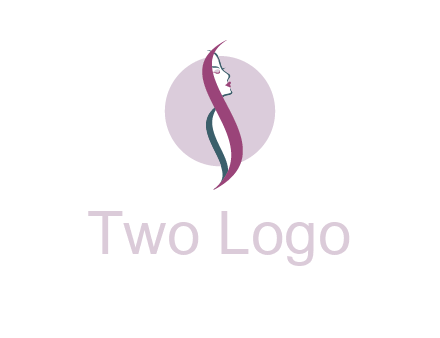 profile woman with hair beauty logo