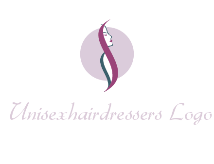 profile woman with hair beauty logo