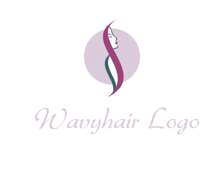 profile woman with hair beauty logo