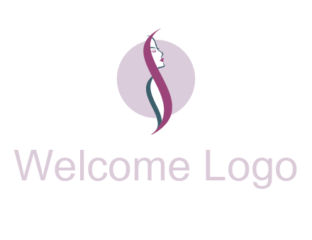 profile woman with hair beauty logo