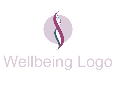 profile woman with hair beauty logo