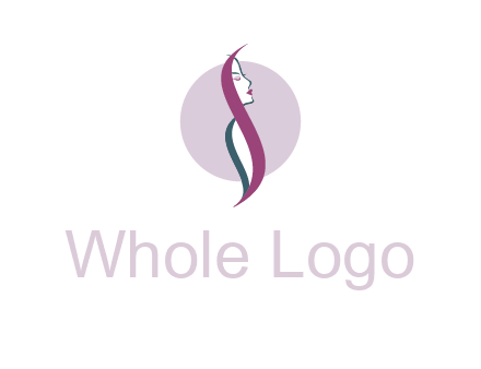 profile woman with hair beauty logo