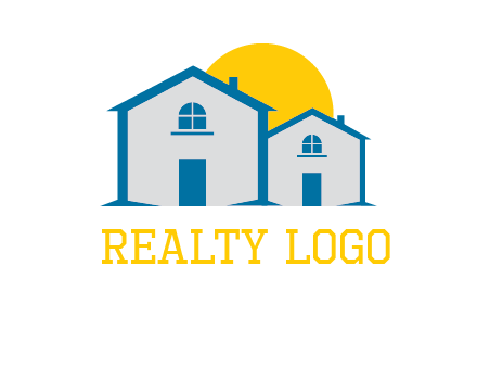 sun and houses real estate logo