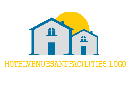 sun and houses real estate logo