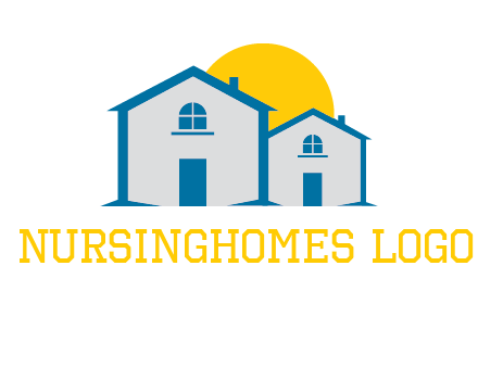 sun and houses real estate logo