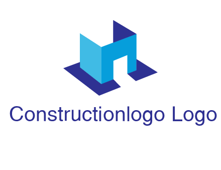 abstract box and door construction logo