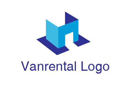 abstract box and door construction logo