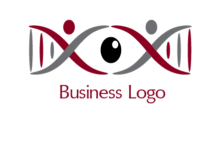 DNA and swoosh people with eye logo