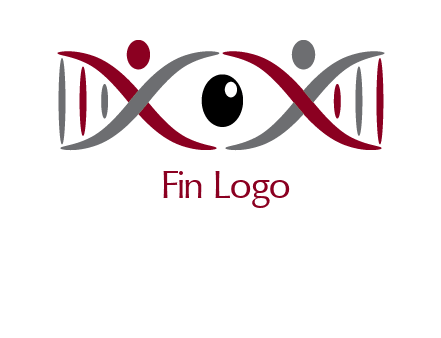 DNA and swoosh people with eye logo