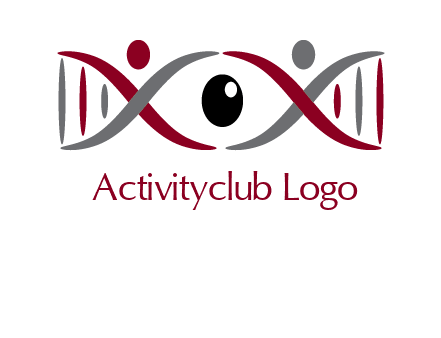 DNA and swoosh people with eye logo