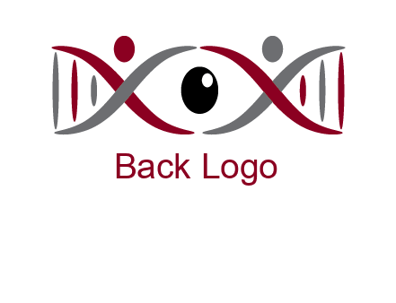 DNA and swoosh people with eye logo