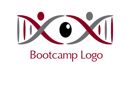 DNA and swoosh people with eye logo