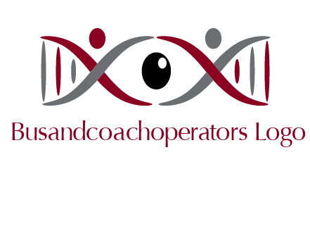 DNA and swoosh people with eye logo