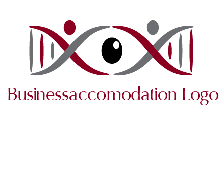 DNA and swoosh people with eye logo