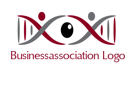 DNA and swoosh people with eye logo
