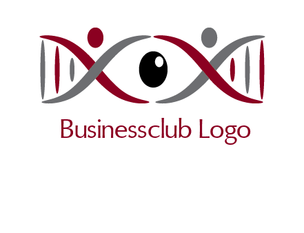 DNA and swoosh people with eye logo