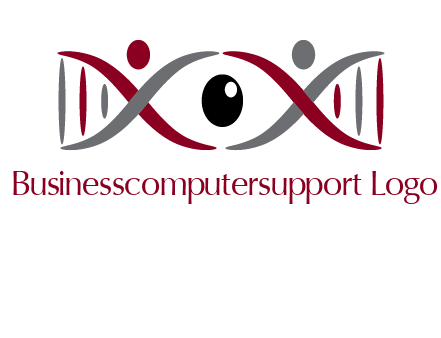 DNA and swoosh people with eye logo