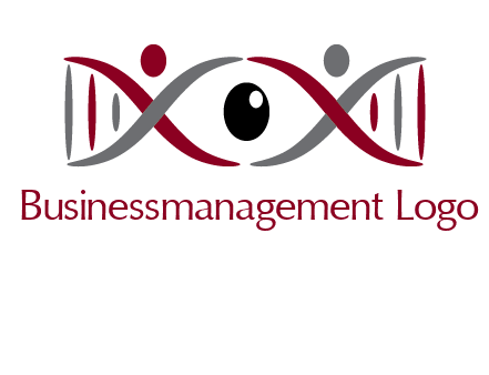 DNA and swoosh people with eye logo