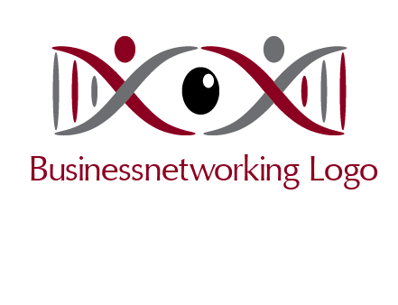 DNA and swoosh people with eye logo
