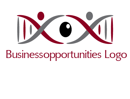 DNA and swoosh people with eye logo