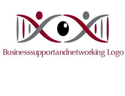 DNA and swoosh people with eye logo