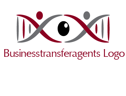 DNA and swoosh people with eye logo