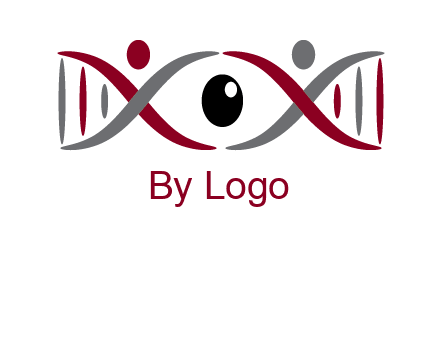 DNA and swoosh people with eye logo
