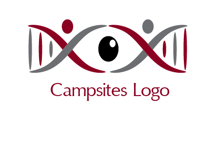 DNA and swoosh people with eye logo