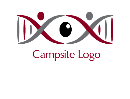 DNA and swoosh people with eye logo