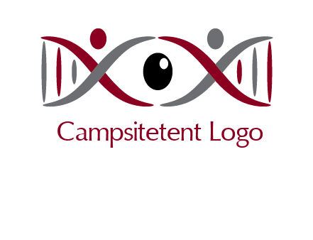 DNA and swoosh people with eye logo