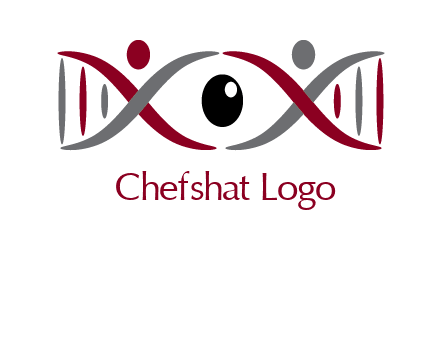 DNA and swoosh people with eye logo