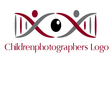 DNA and swoosh people with eye logo