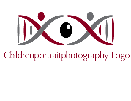 DNA and swoosh people with eye logo
