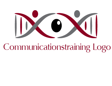 DNA and swoosh people with eye logo