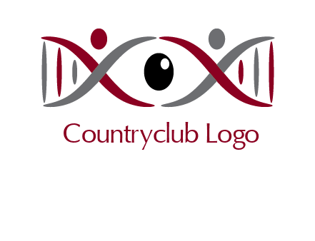 DNA and swoosh people with eye logo