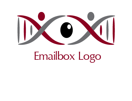 DNA and swoosh people with eye logo