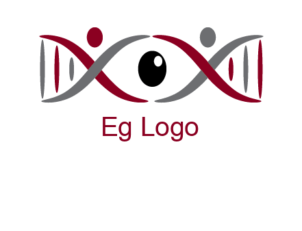 DNA and swoosh people with eye logo