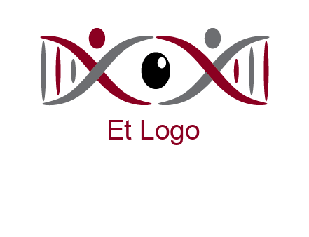 DNA and swoosh people with eye logo