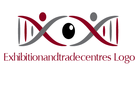 DNA and swoosh people with eye logo