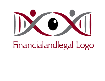 DNA and swoosh people with eye logo