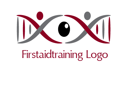 DNA and swoosh people with eye logo