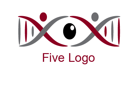 DNA and swoosh people with eye logo