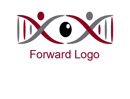 DNA and swoosh people with eye logo