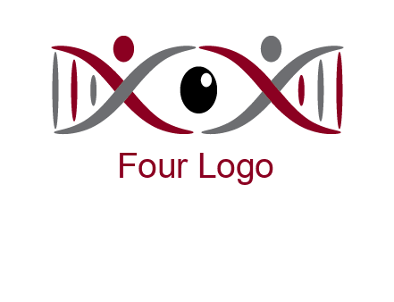 DNA and swoosh people with eye logo