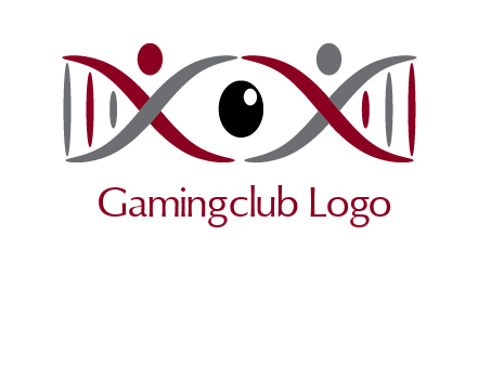 DNA and swoosh people with eye logo