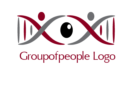 DNA and swoosh people with eye logo