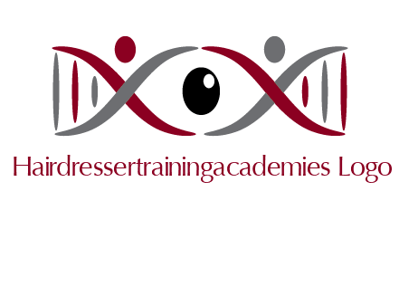 DNA and swoosh people with eye logo