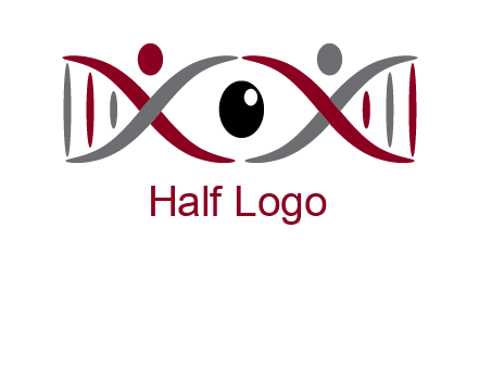 DNA and swoosh people with eye logo