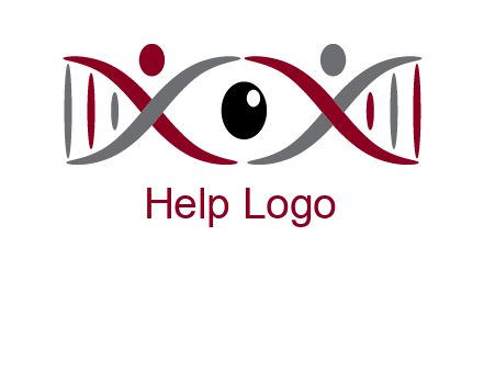 DNA and swoosh people with eye logo